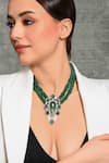 Shop_joules by radhika_Green Stone Bead Embellished Pendant Necklace _Online_at_Aza_Fashions