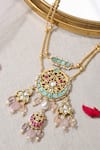 joules by radhika_Multi Color Stone Joyous Embellished Pendant Necklace _at_Aza_Fashions