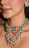 joules by radhika_Multi Color Bead Stone Embellished Necklace Set _Online_at_Aza_Fashions