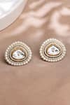 Shop_Joules by Radhika_White Kundan Wondrous Embellished Stud Earrings _at_Aza_Fashions