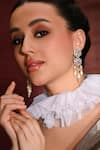 Buy_joules by radhika_Gold Plated Kundan Gleamful Embellished Dangler Earrings _at_Aza_Fashions