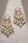 Shop_Joules by Radhika_Gold Plated Kundan Glam Embellished Dangler Earrings _at_Aza_Fashions