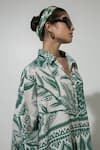 Shop_Sobariko_Green Linen Printed Floral Collar Cordelia Shirt And Pant Co-ord Set _Online_at_Aza_Fashions