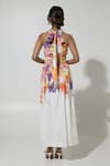 Shop_Sobariko_White Linen Printed Floral Halter Isla Maxi Dress _at_Aza_Fashions