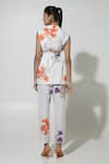 Shop_Sobariko_White Linen Printed Floral Lapel Iris Pattern Jacket And Pant Set _at_Aza_Fashions