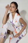 Buy_Sobariko_White Linen Printed Floral Lapel Iris Pattern Jacket And Pant Set _Online_at_Aza_Fashions