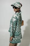 Shop_Sobariko_Green Linen Printed Cordelia Pattern Oversized Shirt And Shorts Set _Online_at_Aza_Fashions