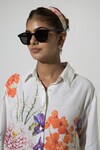 Shop_Sobariko_White Linen Printed Floral Collar Isla Shirt And Pant Set _Online_at_Aza_Fashions