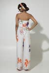 Shop_Sobariko_White Linen Printed Floral Tube Neck Isla Pattern Jumpsuit _at_Aza_Fashions