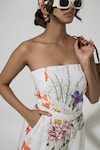 Buy_Sobariko_White Linen Printed Floral Tube Neck Isla Pattern Jumpsuit _Online_at_Aza_Fashions