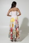 Shop_Sobariko_Peach Linen Printed Floral Sweetheart Wildflower Strappy Dress _at_Aza_Fashions