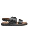 Dang Shoes_Black Stitchline Thread Frog Leather Sandals  _Online_at_Aza_Fashions