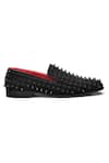 Dang Shoes_Black Spike Metallic Stud Embellished Shoes  _Online_at_Aza_Fashions