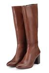 Buy_Dang Shoes_Brown Long Pointed Toe Boots _at_Aza_Fashions
