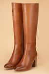 Buy_Dang Shoes_Brown Long Leather Boots _at_Aza_Fashions