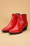 Buy_Dang Shoes_Red Stitchline Thread Joker Patent Leather Boots _at_Aza_Fashions