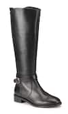 Shop_Dang Shoes_Black Long Boots With Silver Buckle _at_Aza_Fashions