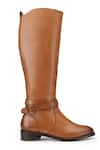 Dang Shoes_Brown Tan Long Ankle Strap Boots _Online_at_Aza_Fashions