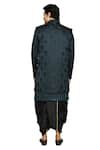 Buy_Arihant Rai Sinha_Green Georgette, Silk Feathers Pattern Sherwani With Dhoti Set_Online_at_Aza_Fashions