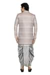 Buy_Aryavir Malhotra_Grey Sherwani And Inner Kurta Brocade Anokhi Chevron Pattern Dhoti Set 