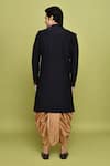 Shop_Aryavir Malhotra_Blue Sherwani Velvet Work Detailed With Dhoti _at_Aza_Fashions