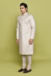 Buy_Aryavir Malhotra_Cream Sherwani Brocade Embroidered Floral Thread With Churidar 