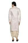 Aryavir Malhotra_Cream Sherwani Brocade Embroidered Floral Thread With Dhoti _Online_at_Aza_Fashions