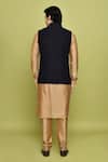 Shop_Arihant Rai Sinha_Black Velvet, Silk Embroidery Abstract Pattern Bundi Kurta Set _at_Aza_Fashions