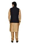 Shop_Arihant Rai Sinha_Black Velvet, Silk Embroidery Abstract Pattern Bundi Kurta Set _Online_at_Aza_Fashions