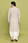 Shop_Aryavir Malhotra_White Dhoti Pant Dupion Art Silk Embroidered Floral Jaal Pattern Kurta With _at_Aza_Fashions