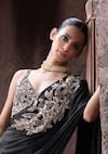 Buy_Seeaash_Black Crepe Embellished Firdaus Floral Pre-draped Sharara Saree With Blouse 