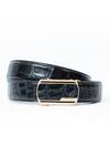 Buy_Vantier_Black Croc Texture No Hole Leather Belt_at_Aza_Fashions