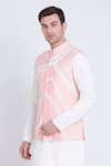 Shop_Arun verma_Pink Silk Embroidery Astrid Fleur Resham And Patch Bundi _Online_at_Aza_Fashions