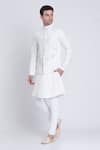 Buy_Arun verma_Ivory Linen Embroidery Mosaic Kurta With Pant 