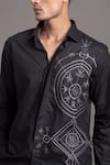 Buy_Arun verma_Black Cotton Embroidered Thread Shirt _Online_at_Aza_Fashions