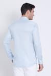 Shop_Arun verma_Blue Cotton Satin Embroidered Resham Front Shirt_at_Aza_Fashions