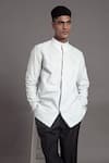 Shop_Arun verma_White Silk Embroidered Placement Shirt Kurta_Online_at_Aza_Fashions