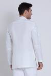 Shop_Arun verma_White Cotton Satin Embroidery Resham Geometric Yoke Shirt