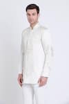 Shop_Arun verma_Ivory Silk Embroidery Resham Kurta_Online_at_Aza_Fashions