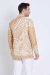 Shop_Arun verma_Gold Tissue Embroidery Aari Kurta With Pant _at_Aza_Fashions