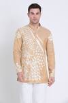 Arun verma_Gold Tissue Embroidery Aari Kurta With Pant _Online_at_Aza_Fashions