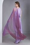 Shop_NAINA SETH_Purple Satin Silk And Tulle Embellished Pearl One Shoulder Cut-out Draped Gown _at_Aza_Fashions