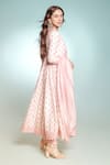Shop_PUNIT BALANA_Pink Chanderi Silk Printed Floral V The Pakeezah Prinr Angarkha Set 
