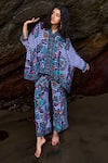 Buy_Dash And Dot_Multi Color Viscose Embroidery V-neck Checkered Print Boxy Shirt And Pant Set _at_Aza_Fashions