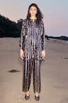 Buy_Dash And Dot_Black Polyester Sequins Embroidered Striped Pant _Online_at_Aza_Fashions