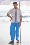 Buy_Dash and Dot_Blue 100% Organic Cotton Bishop Front Pleat Pant_at_Aza_Fashions