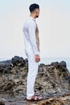 Shop_Dash and Dot_White 100% Organic Cotton Textured Straight Pant _Online_at_Aza_Fashions