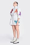 Shahin Mannan_White Gabardine Embroidery Thread High Butterfly Splashes Pattern Jacket Dress _Online_at_Aza_Fashions