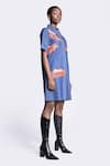 Buy_Shahin Mannan_Blue Denim Embroidered Taxi Applique Collared Shift Dress _Online_at_Aza_Fashions