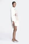 Buy_Shahin Mannan_White Double Crepe Embroidered Funky Monkey On A Tree Asymmetric Shirt Dress _Online_at_Aza_Fashions